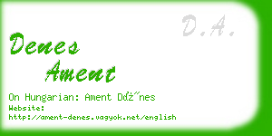 denes ament business card
